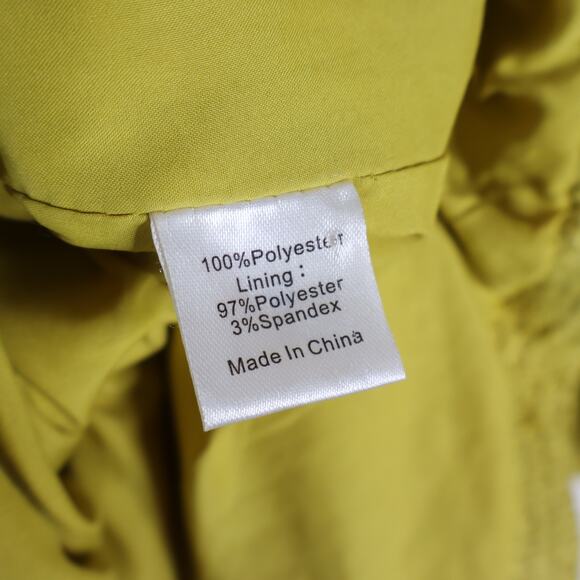 TUCKERNUCK Chartreuse Tweed Jackie Shift Yellow Mini Dress Women's M - Picture 10 of 11